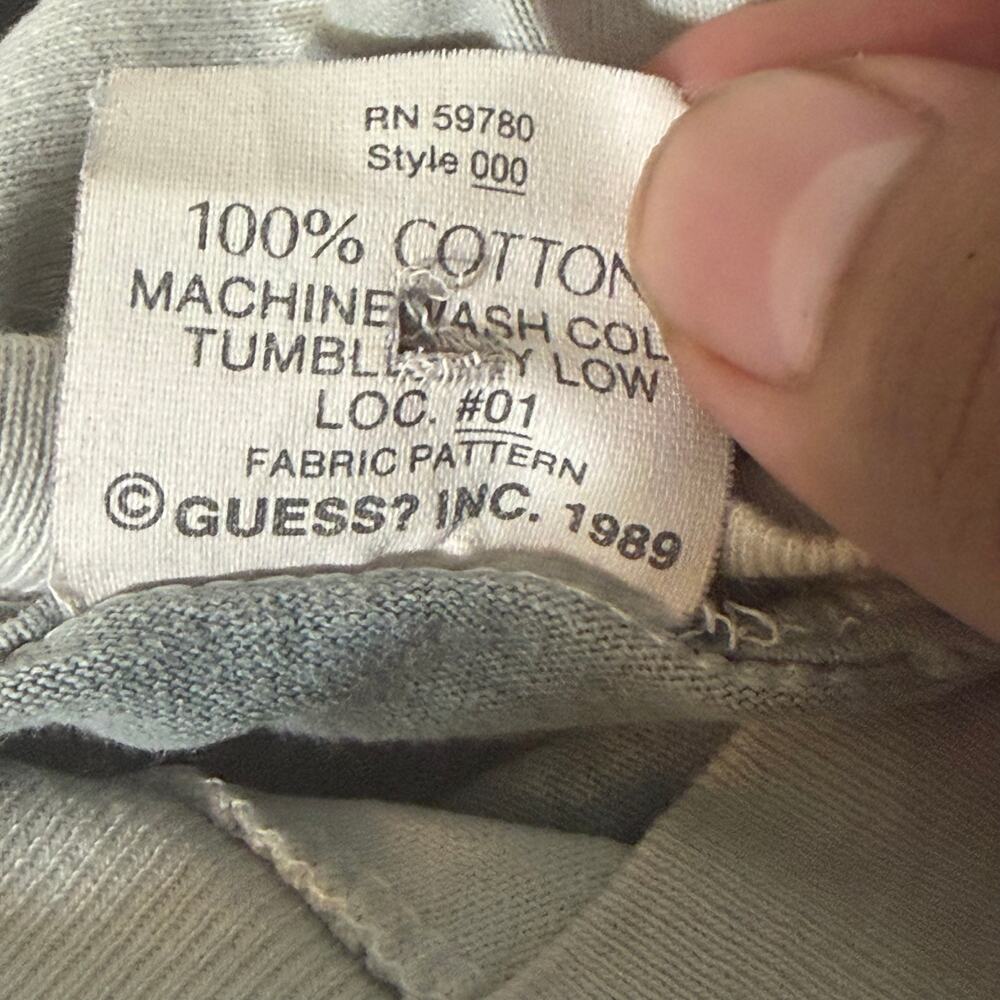 Vintage 1989 Guess Georges Marciano Single Stitch Tee Made USA Pink Script OSFA - Picture 6 of 7